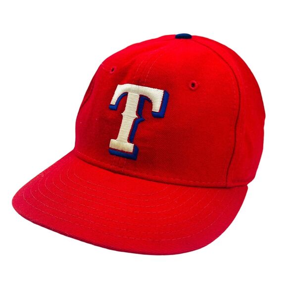 Vintage Texas Rangers New Era 5950 Fitted Hat Pro Model 100% Wool Size 6 7/8 USA - Picture 2 of 6